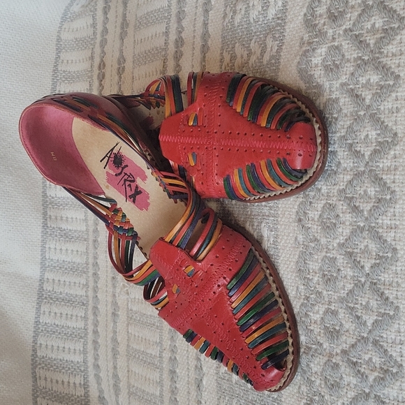 Abstrax made in Brazil leather huaraches rainbow size womens 8 - Picture 5 of 8